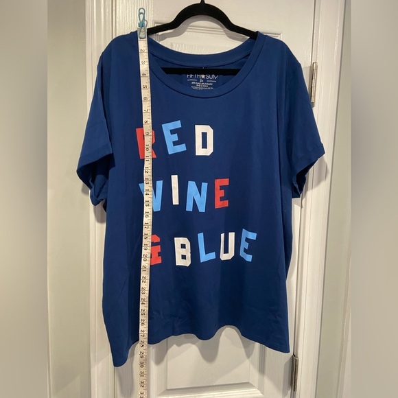 NWT Red Wine & Blue Size 2X Short Rolled Sleeve Crew Neck Cotton Tee Shirt USA - Picture 9 of 9